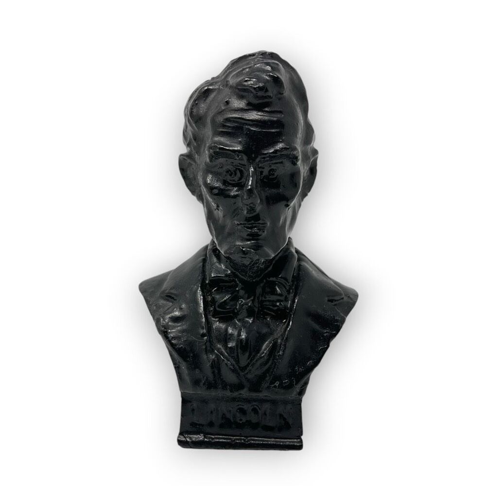 Miniature Small Abe Abraham Lincoln Black Bust Figurine Birthplace Kentucky